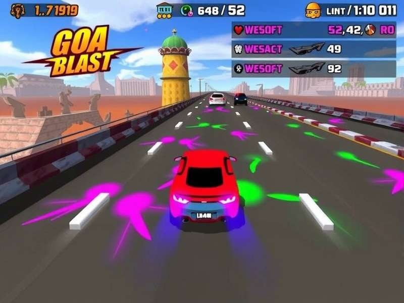 Goa Speed Blast gameplay screenshot showing racing action