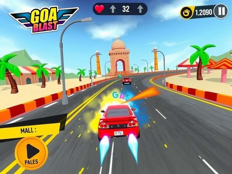 Goa Speed Blast Indian festival event showing Holi-themed racetrack